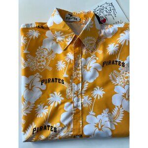 Pittsburgh Pirates ATT Sportsnet Shirt Mens XL Yellow Promo Button Hawaiian NEW